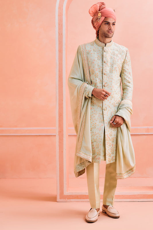 Men wearing Green sherwani