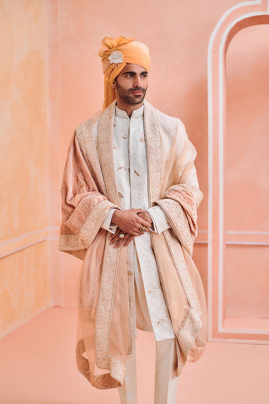 Men wearing Ivory sherwani