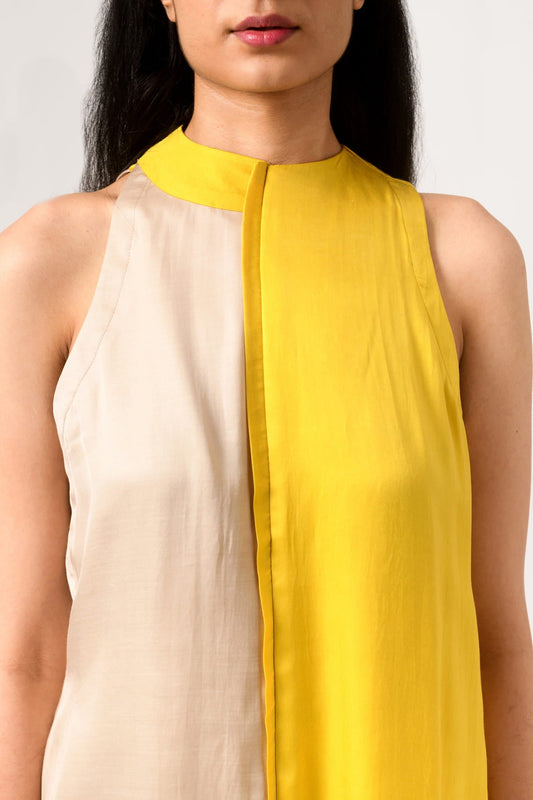 Womens Subota Yellow Silk Top