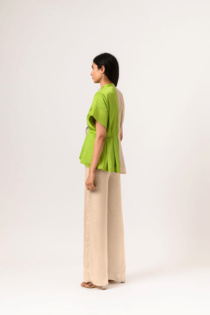 Womens Subota Green Silk Co-Ord Set