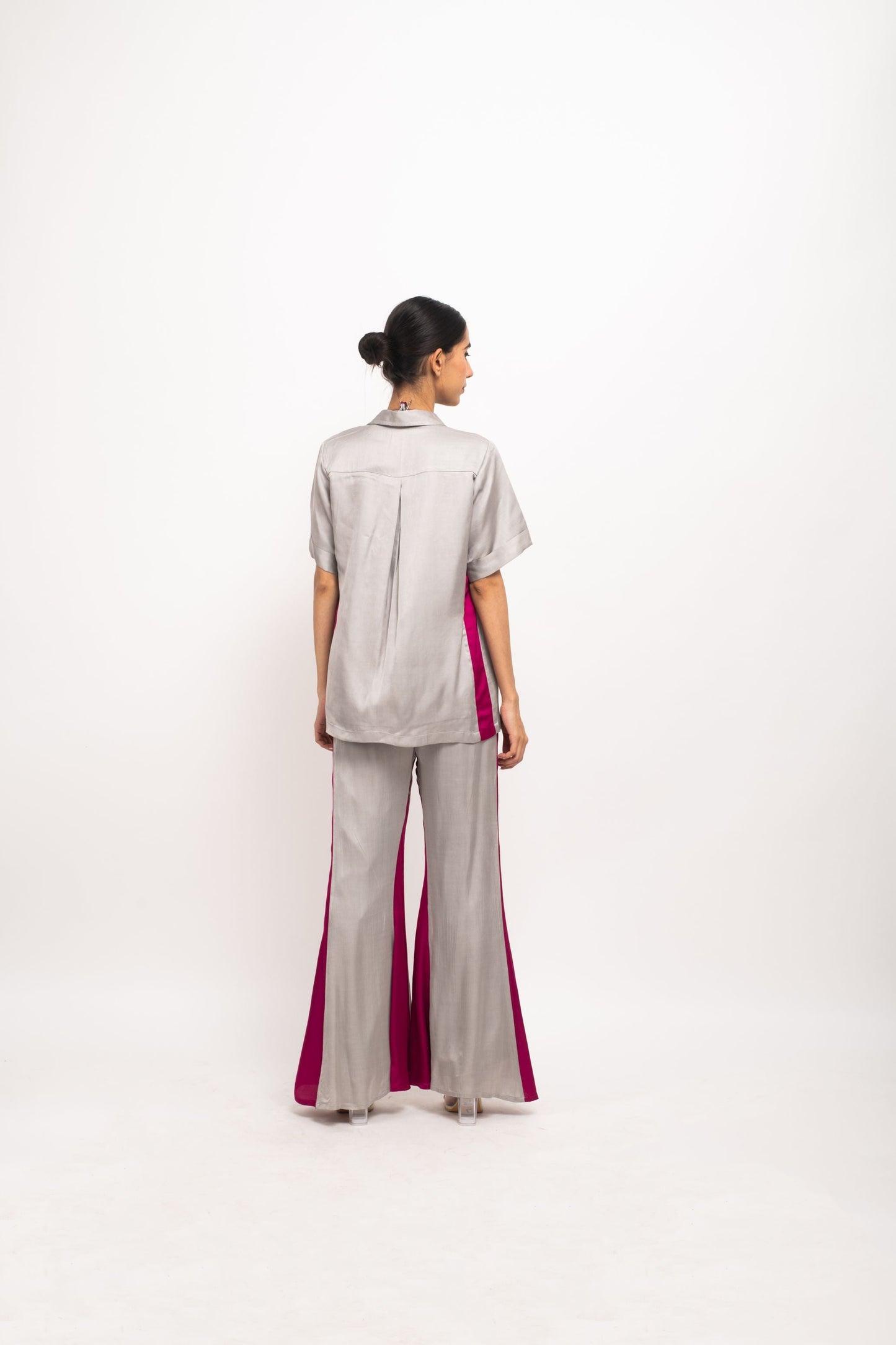 Womens Neora Grey Silk Co-Ord Set
