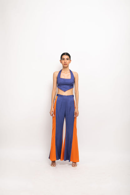 Women Wearing Blue Co-ord Set.