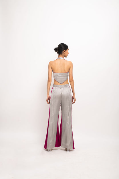 Womens Neora Grey Silk Bustier Co-Ord Set