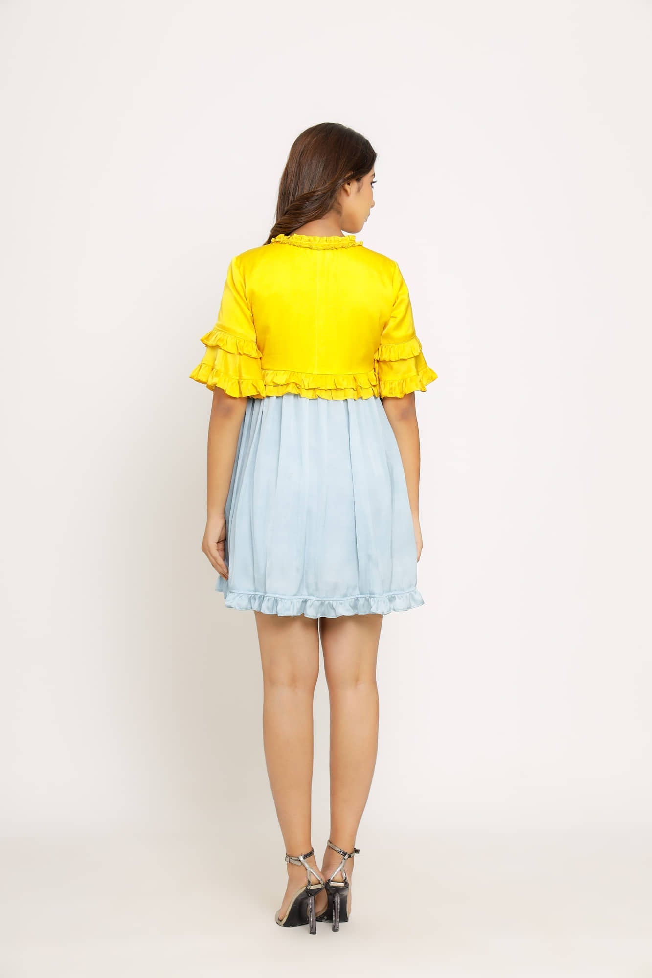 Womens Hoppipolla Yellow Silk Mini Dress