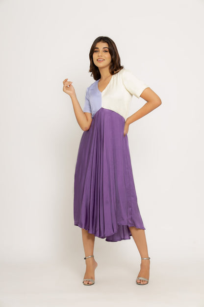 Womens Hoppipolla Purple Silk Midi Dress