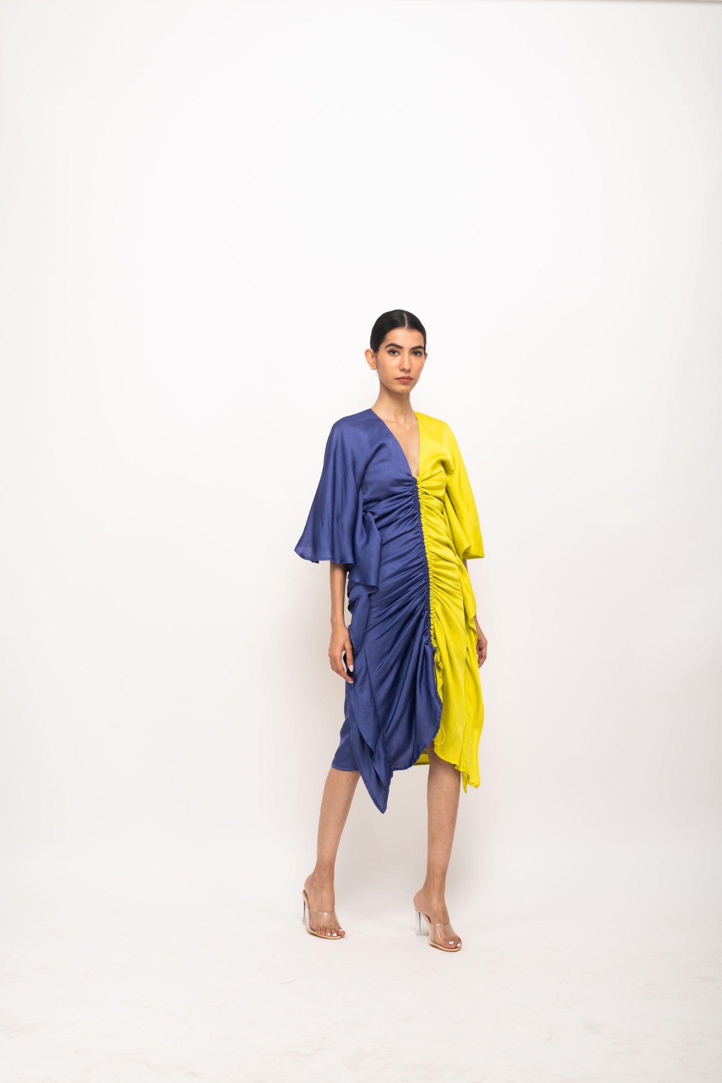 Womens Neora Blue Silk Kaftan Dress