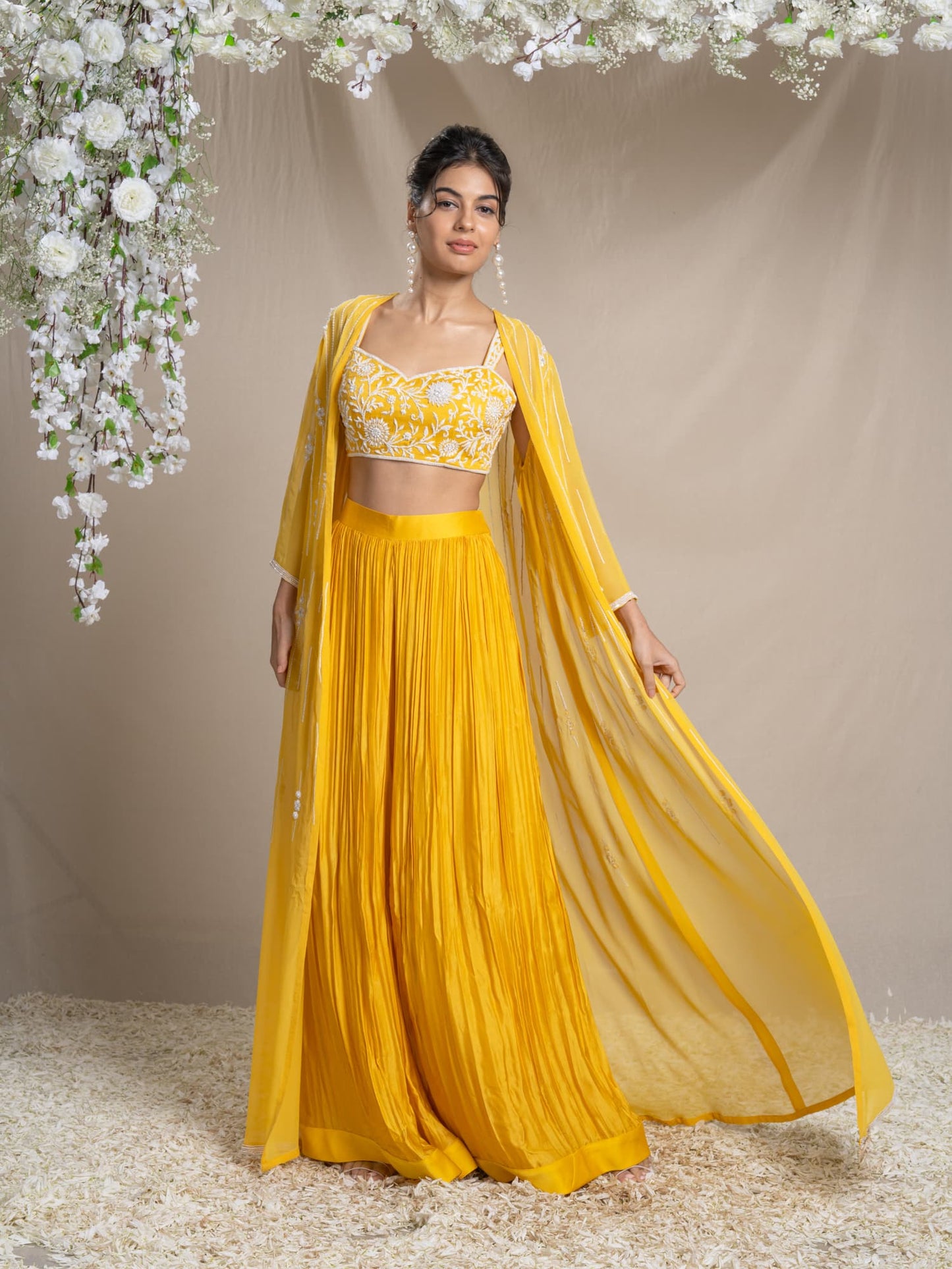 Women Wearing  Yellow Modal Co-ord Set