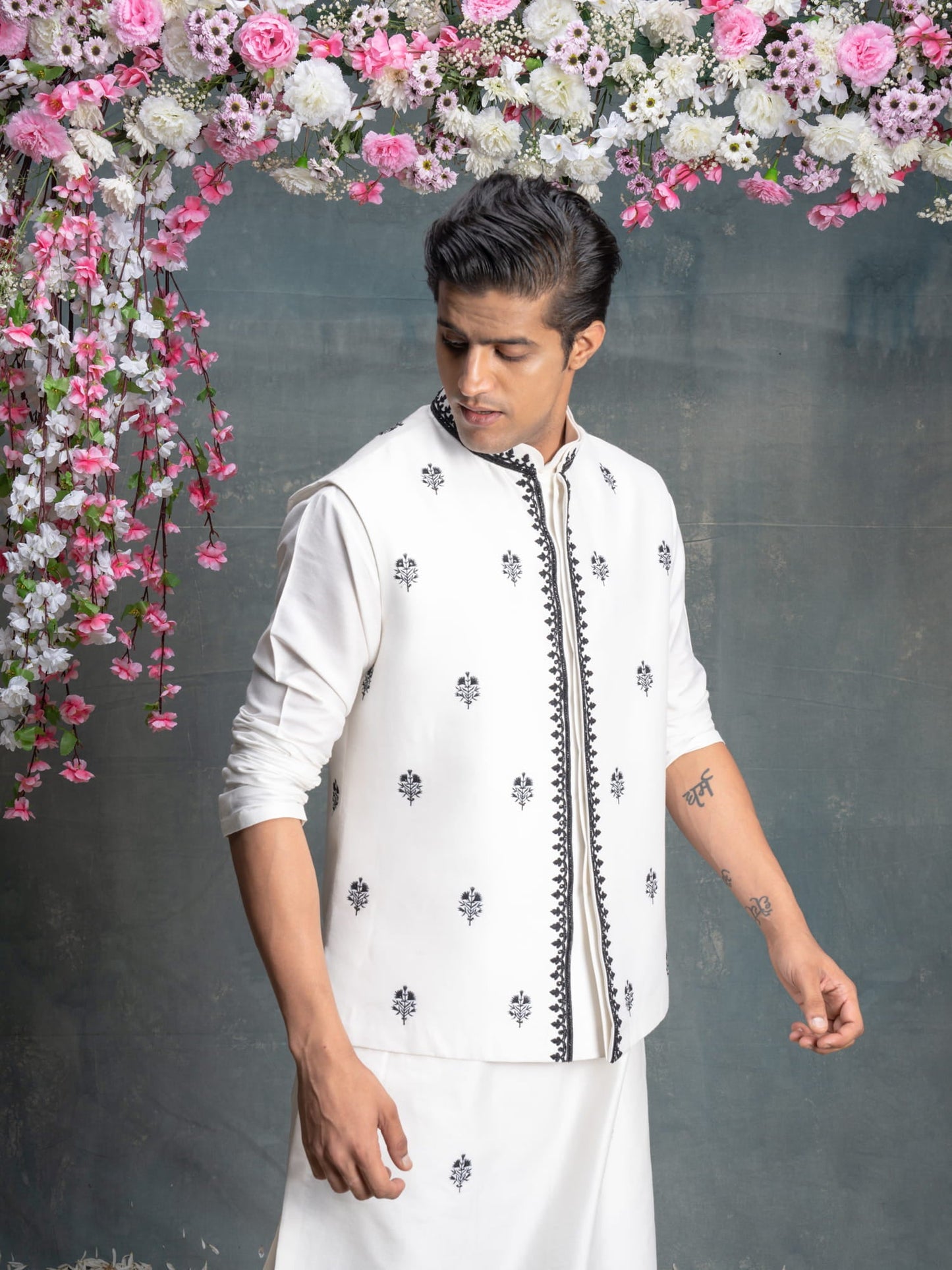 Men Bagh White Kurta Set