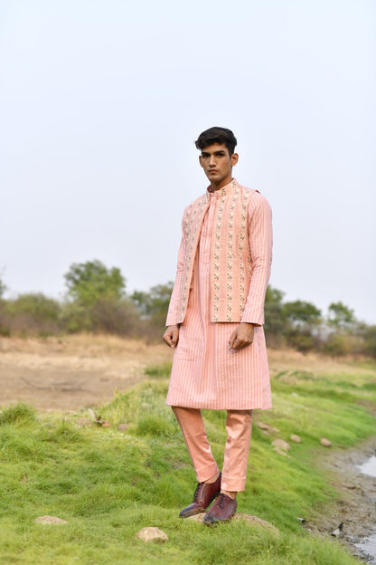 Mens KOA Pink Rawsilk Jacket Set