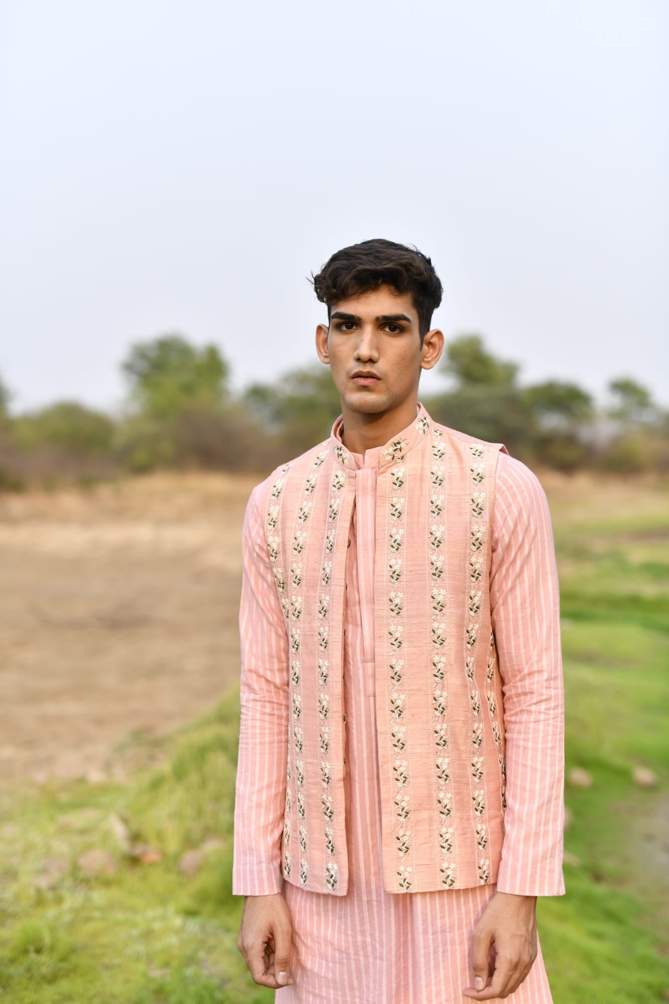 Mens KOA Pink Rawsilk Jacket Set