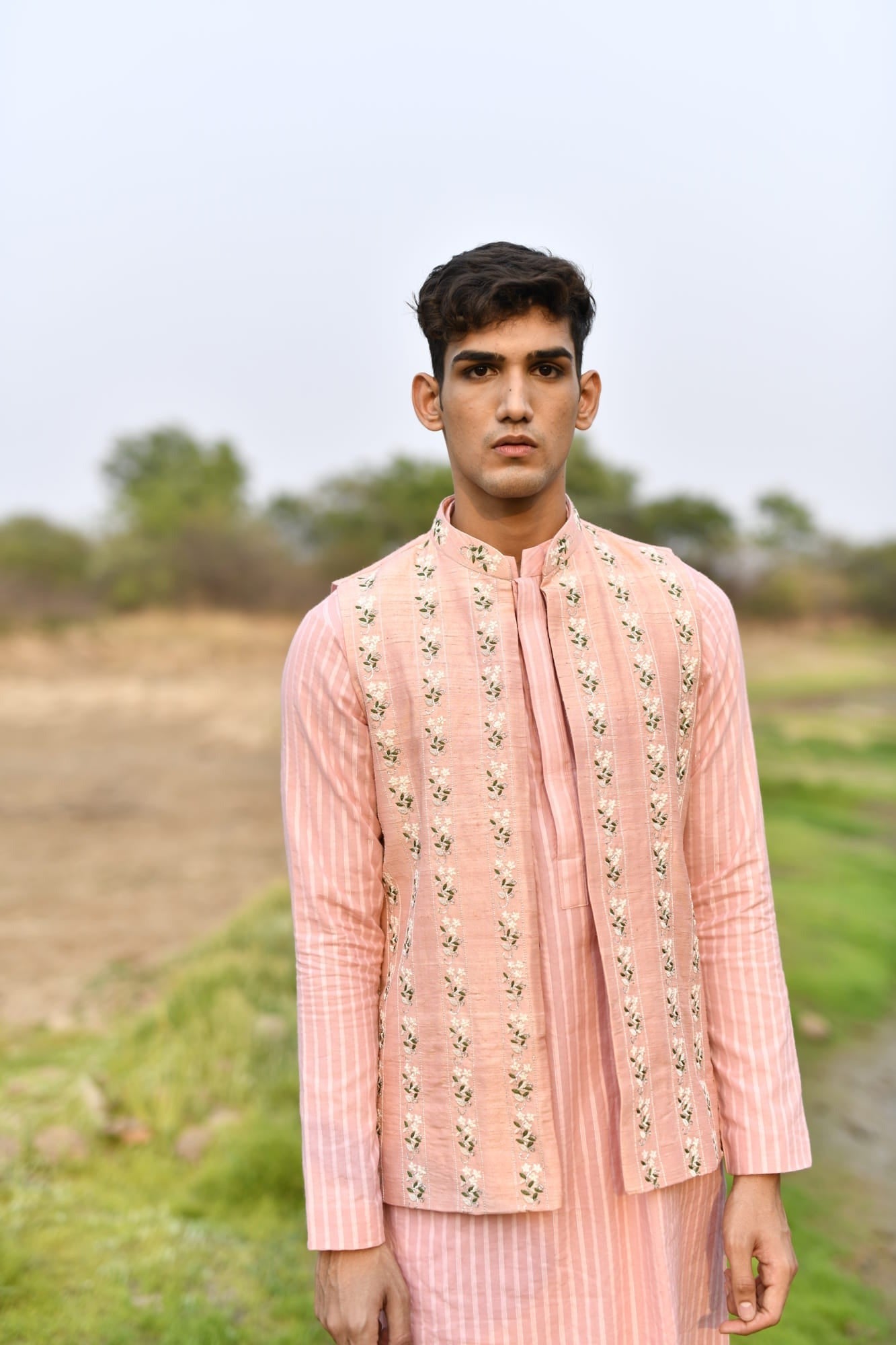 Mens KOA Pink Rawsilk Jacket Set