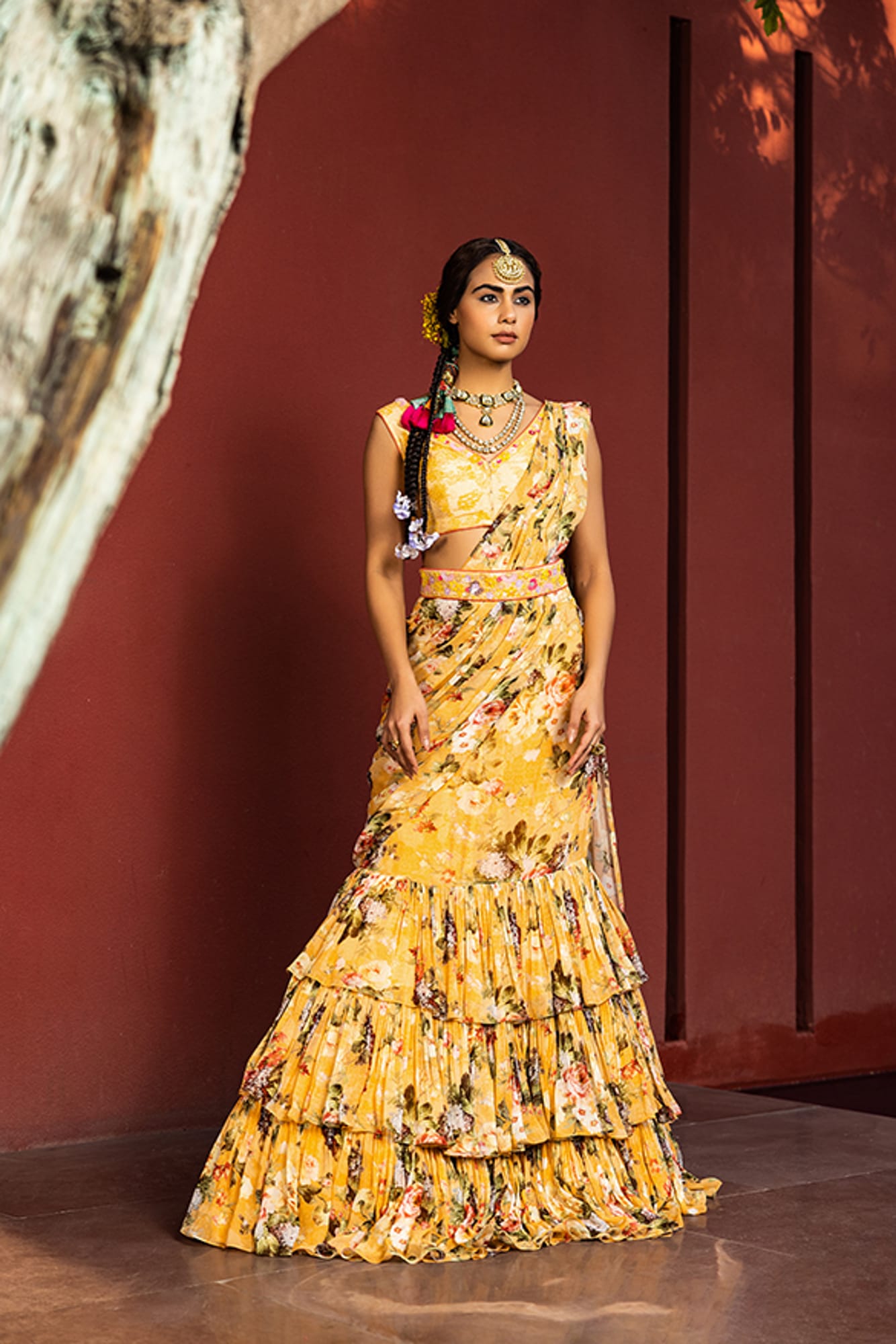 Silver Yellow Lehenga | Kalamkari dresses, Lehenga saree design, Gown party  wear