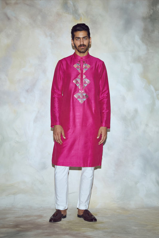 Men wearing Fuscia Kurta