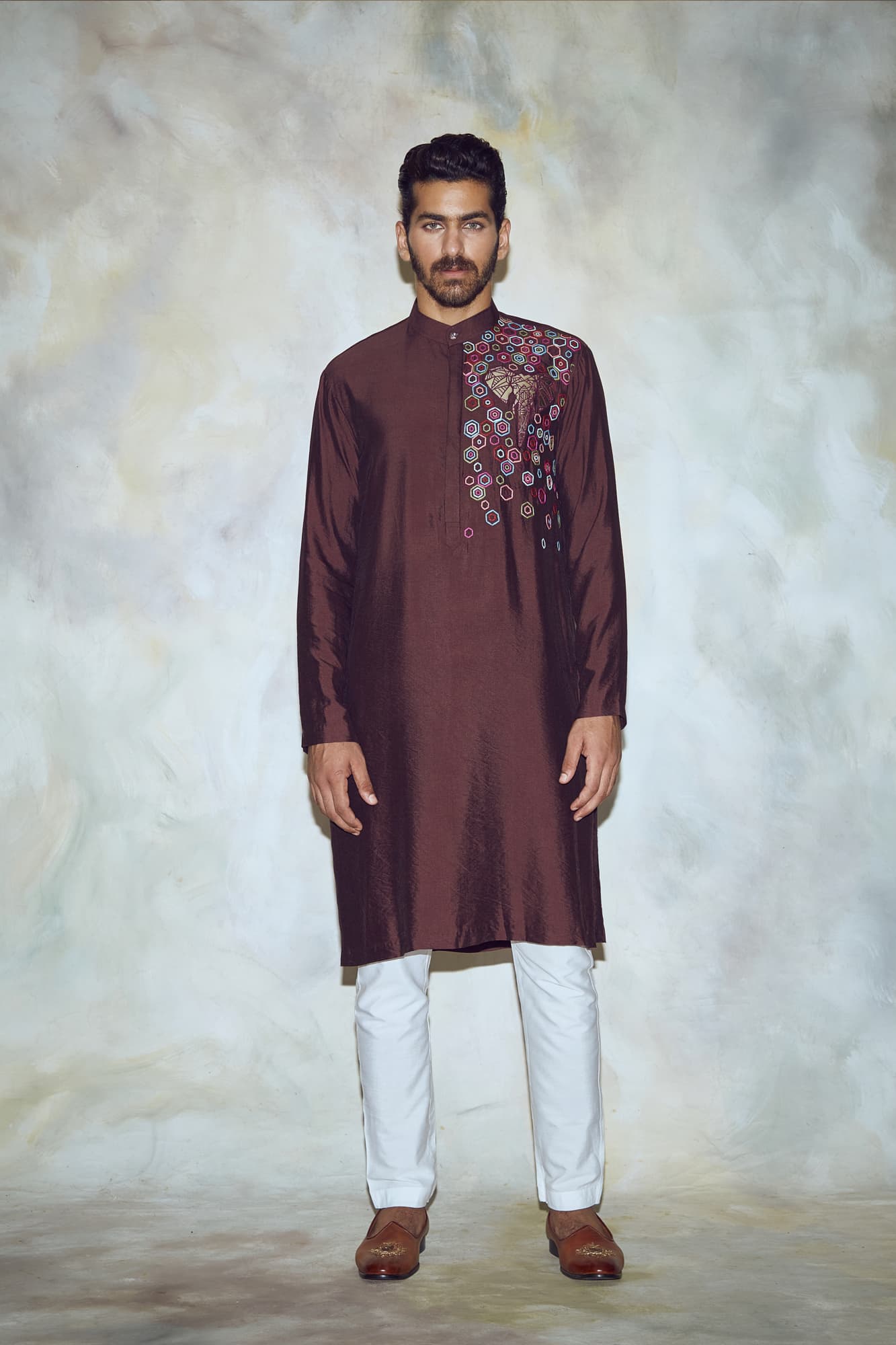 Men wearing Brown Kurta