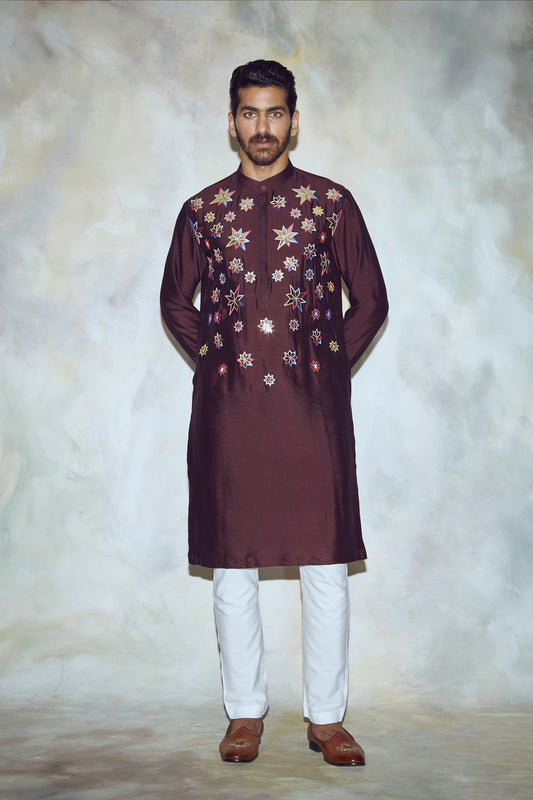 Men wearing Brown Kurta