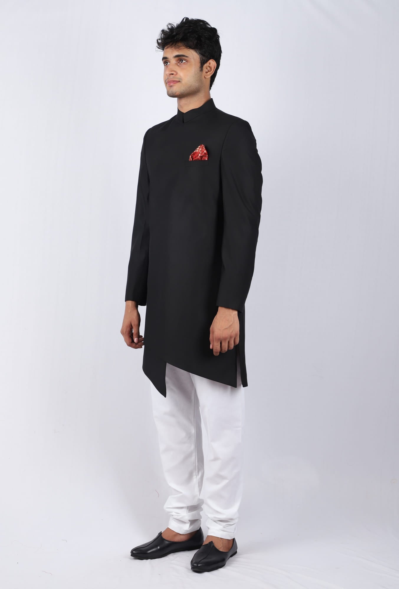 Mens Nawab Black Cotton Jacket