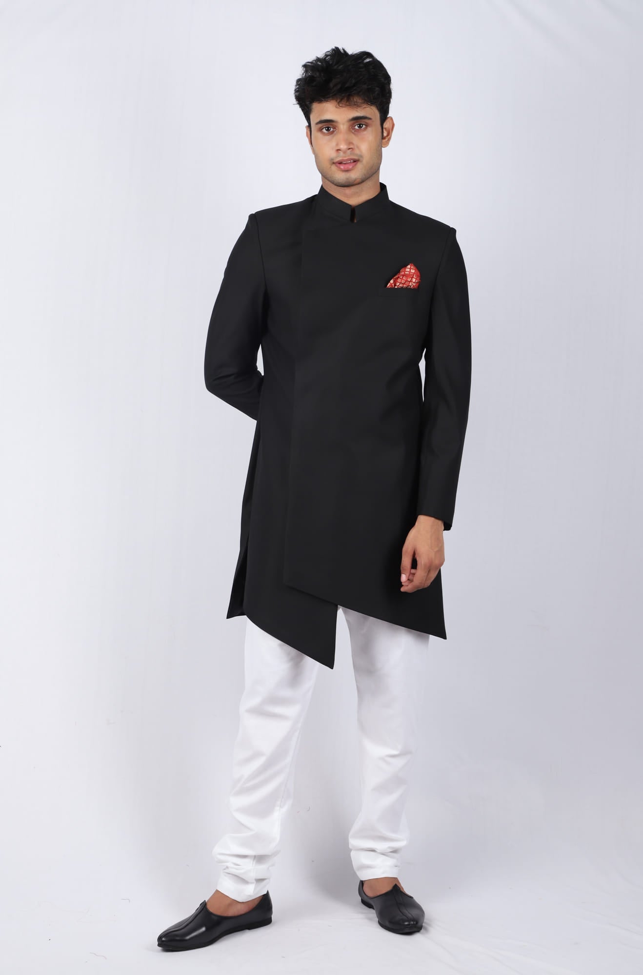 Mens Nawab Black Cotton Jacket