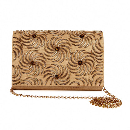 Lustre gold clutch