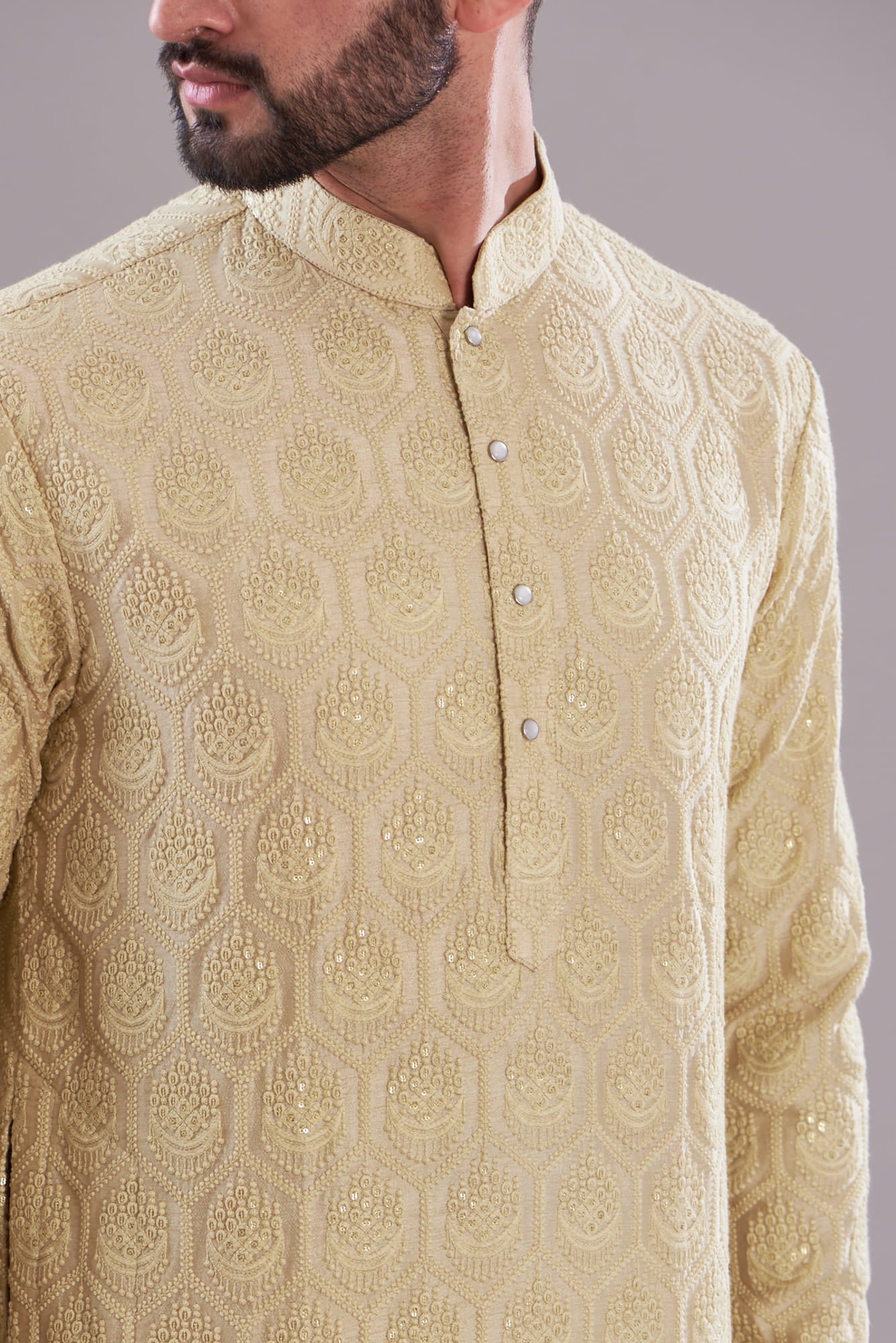 Mens Kasbah White Silk Kurta