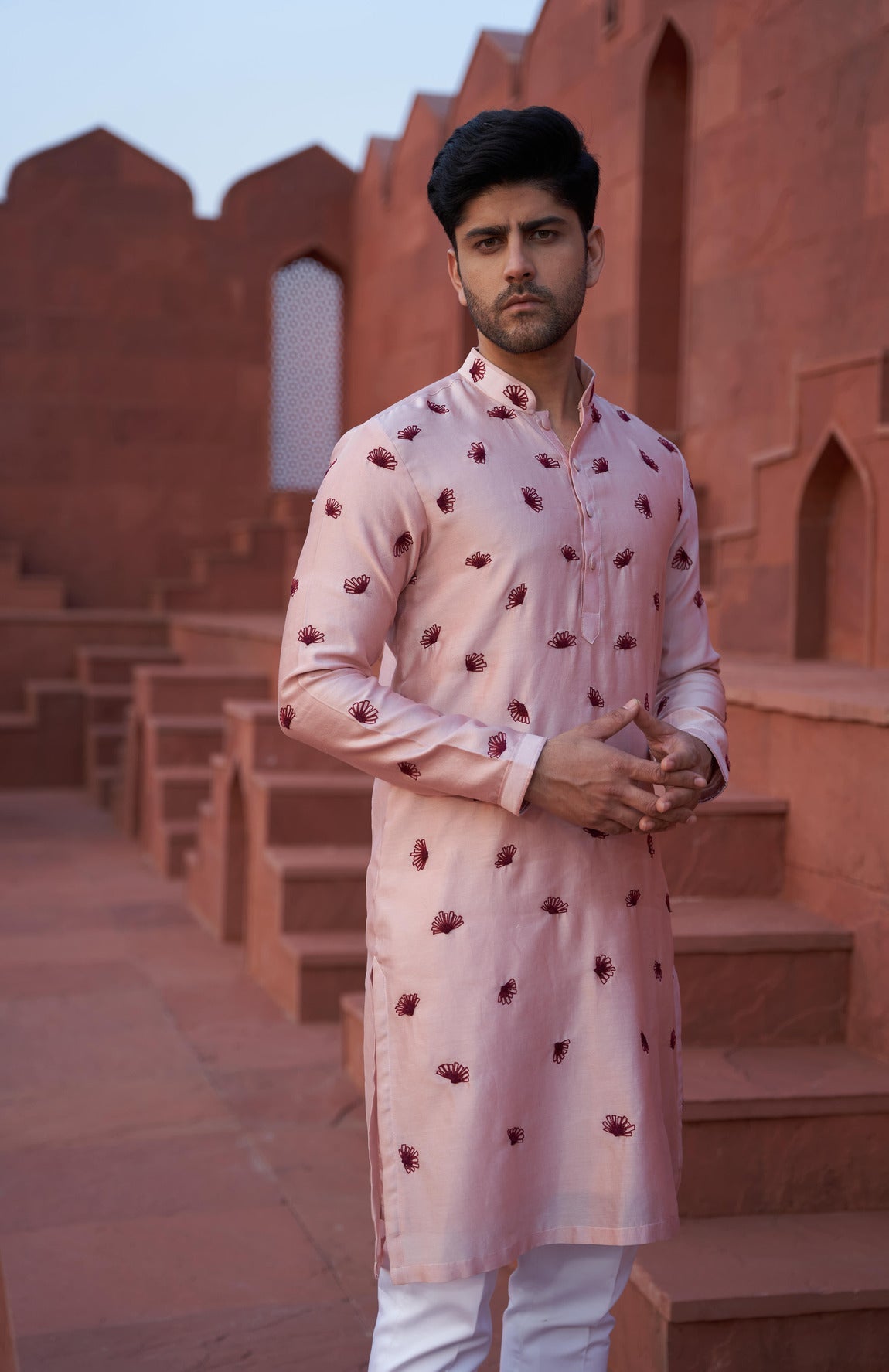 Men Wearing Pink Kurta Pajama.