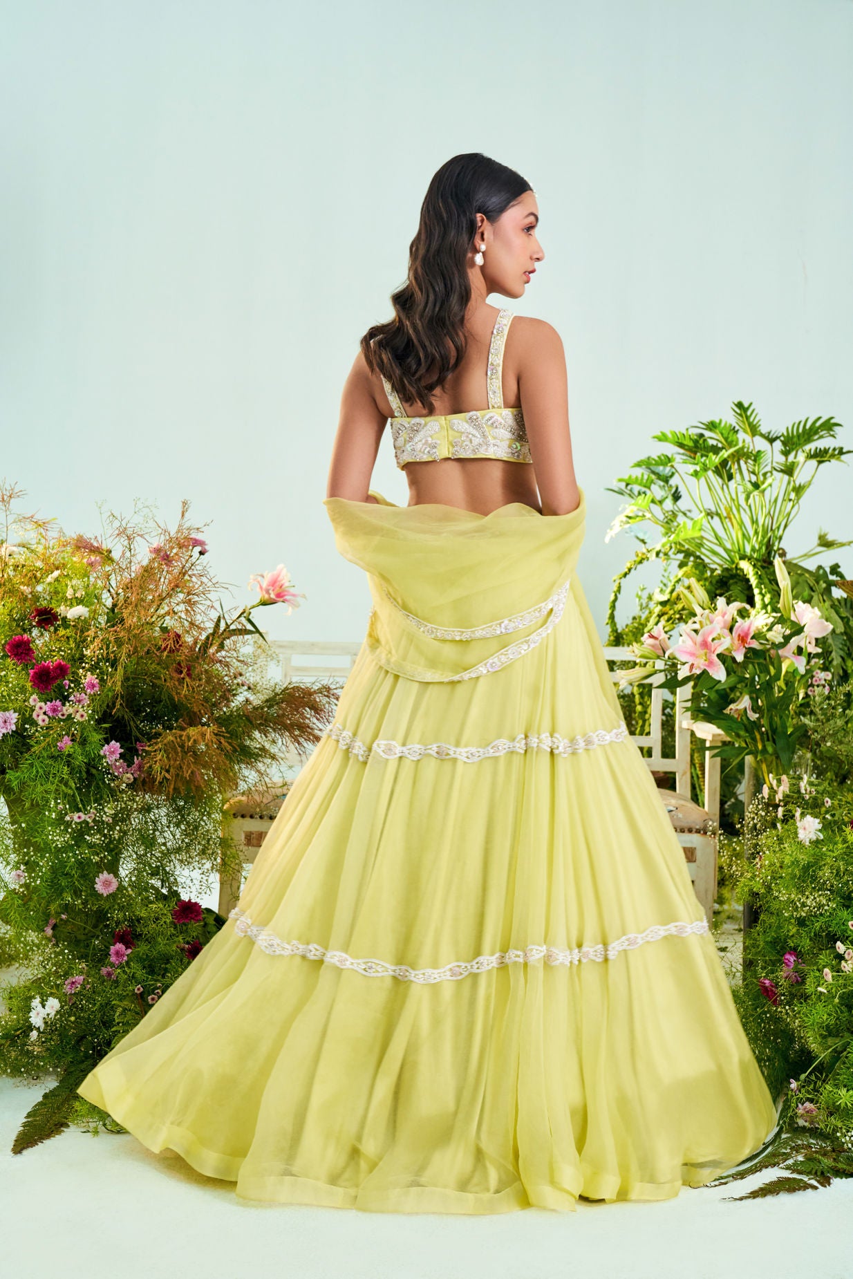 Womens Sophia Yellow Lehenga