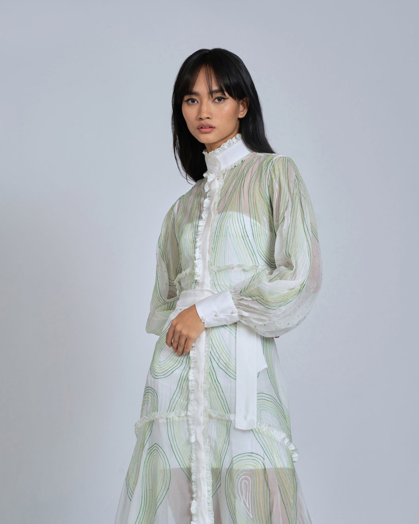 Womens Green waves shirt Dress