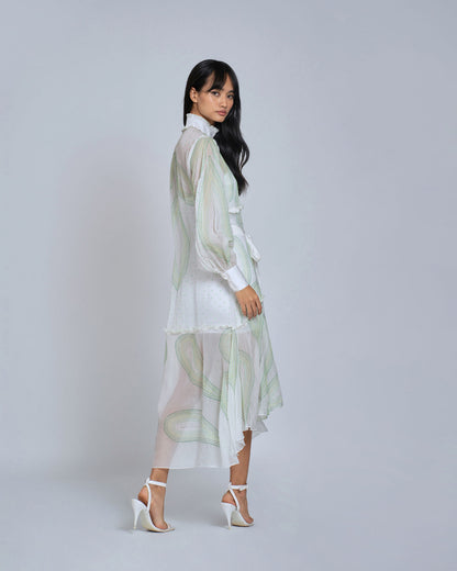 Womens Green waves shirt Dress