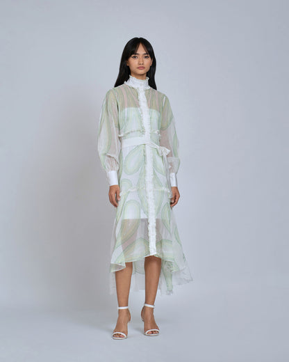 Womens Green waves shirt Dress