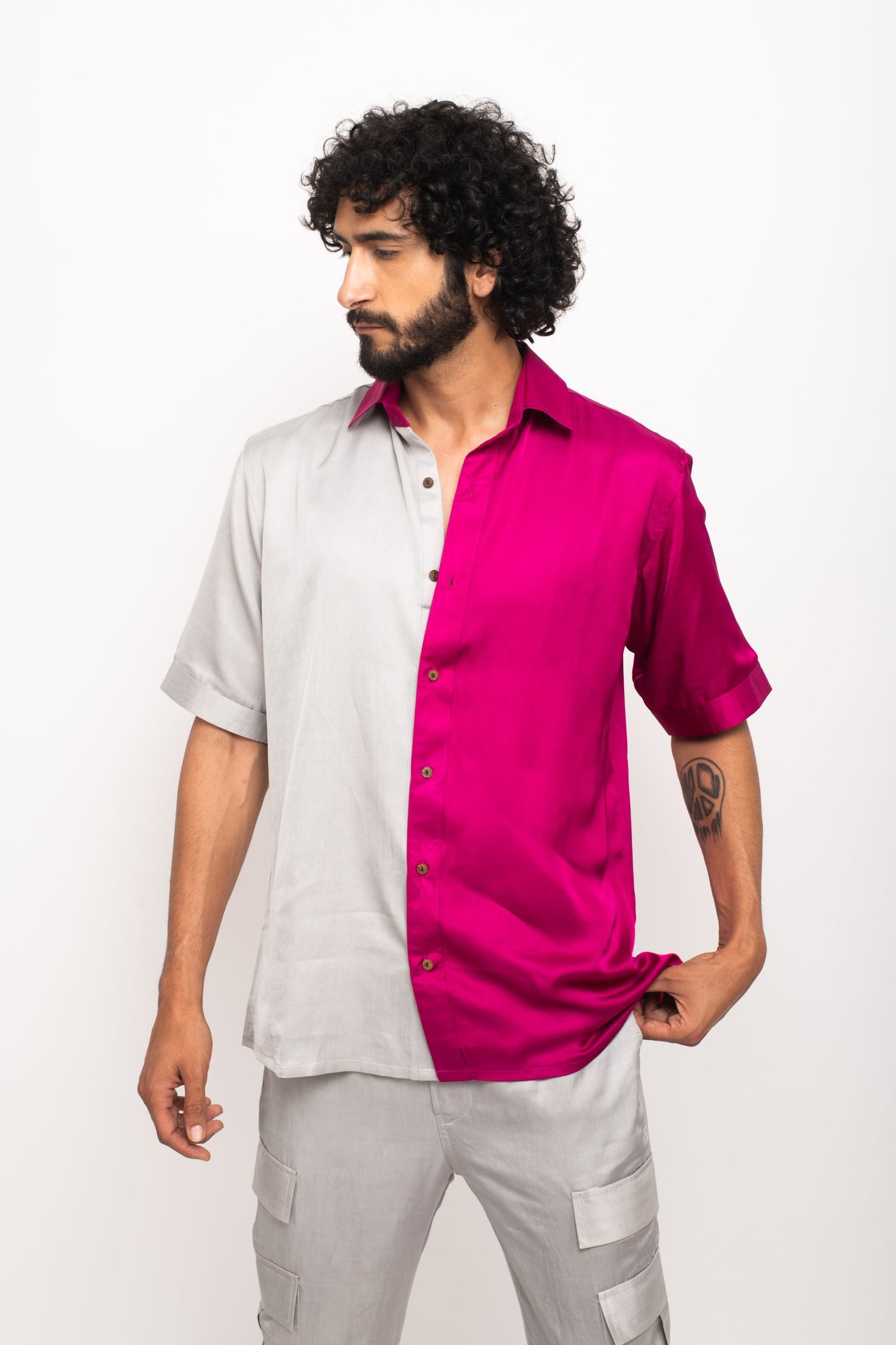 Mens Unwind Red Silk Shirt