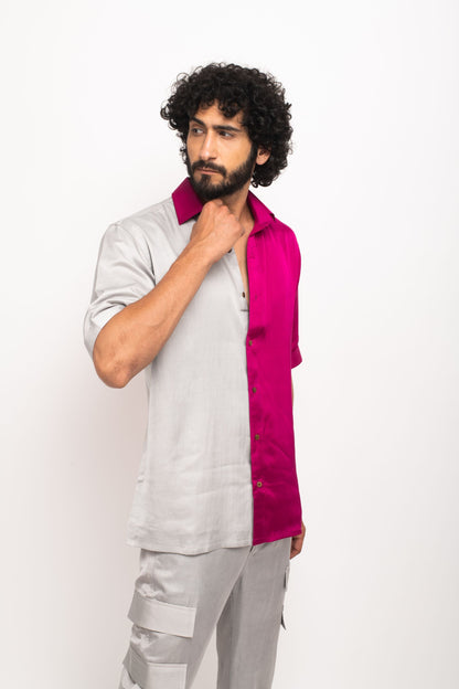 Mens Unwind Red Silk Shirt