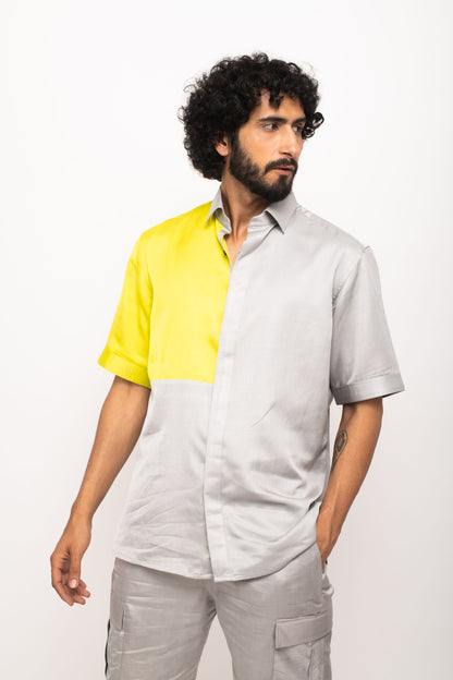 Mens Unwind Yellow Silk Shirt