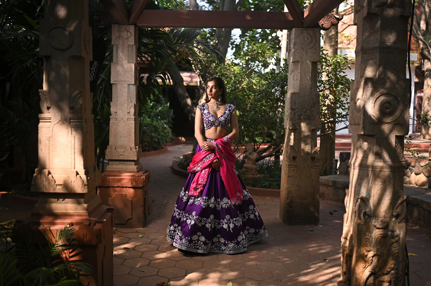 Women wearing purple dress