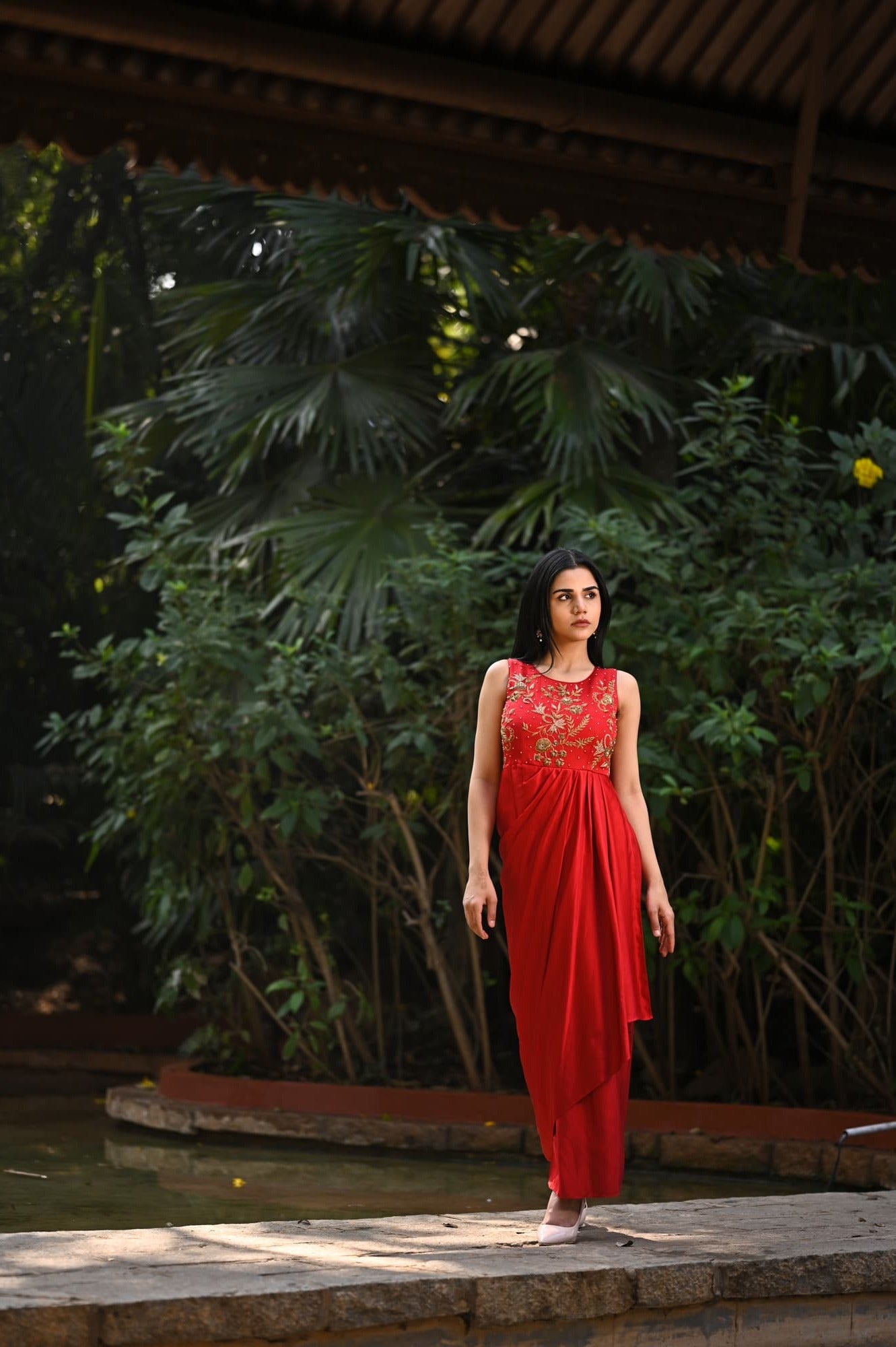 Women wearing red dress