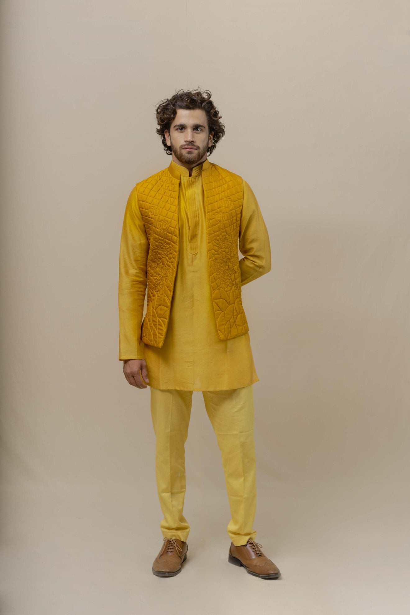 Buy mens sleeveless jacket winter yellow colour in India @ Limeroad