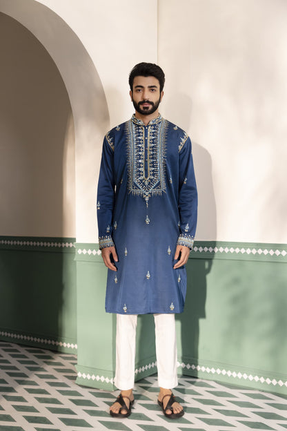 Men wearing blue kurta