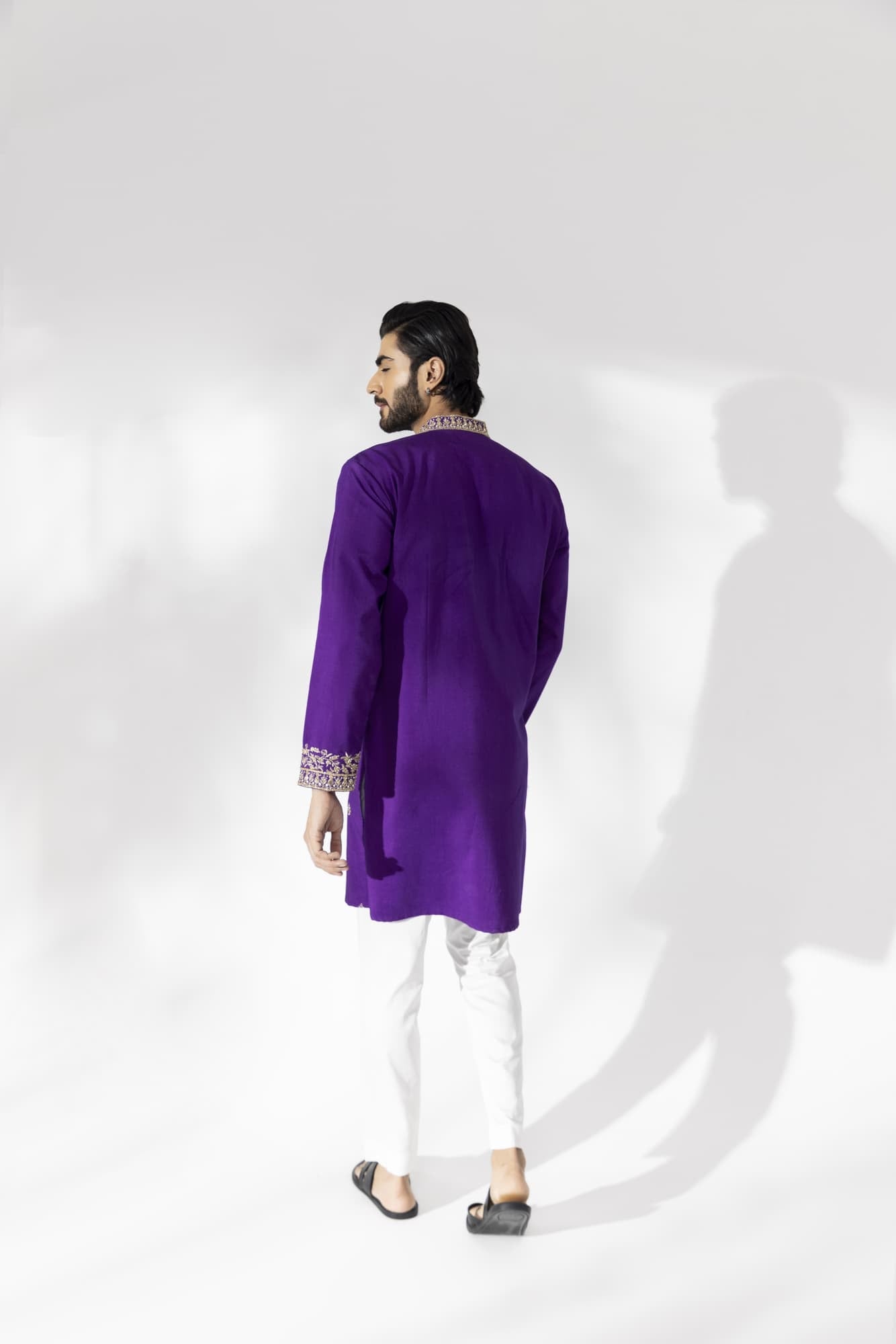 Mens Sifat Purple Padma Silk kurta set