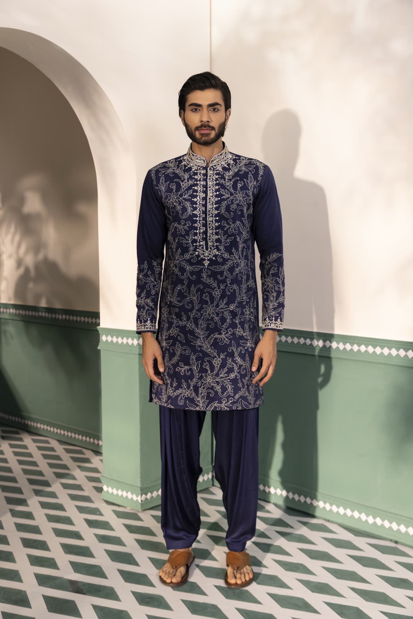 Men wearing blue kurta