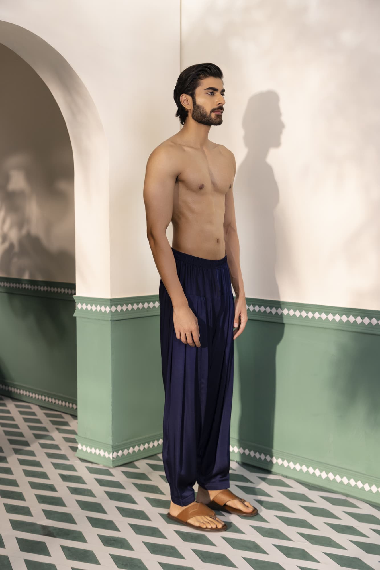 Mens Muheen Blue Viscose Salwar Pant