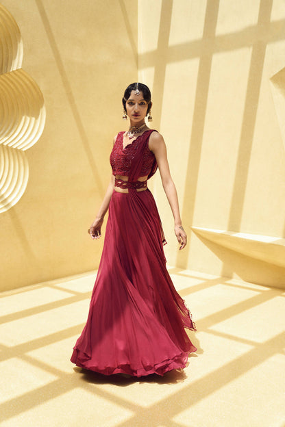 WOMENS ROSE LEHENGA