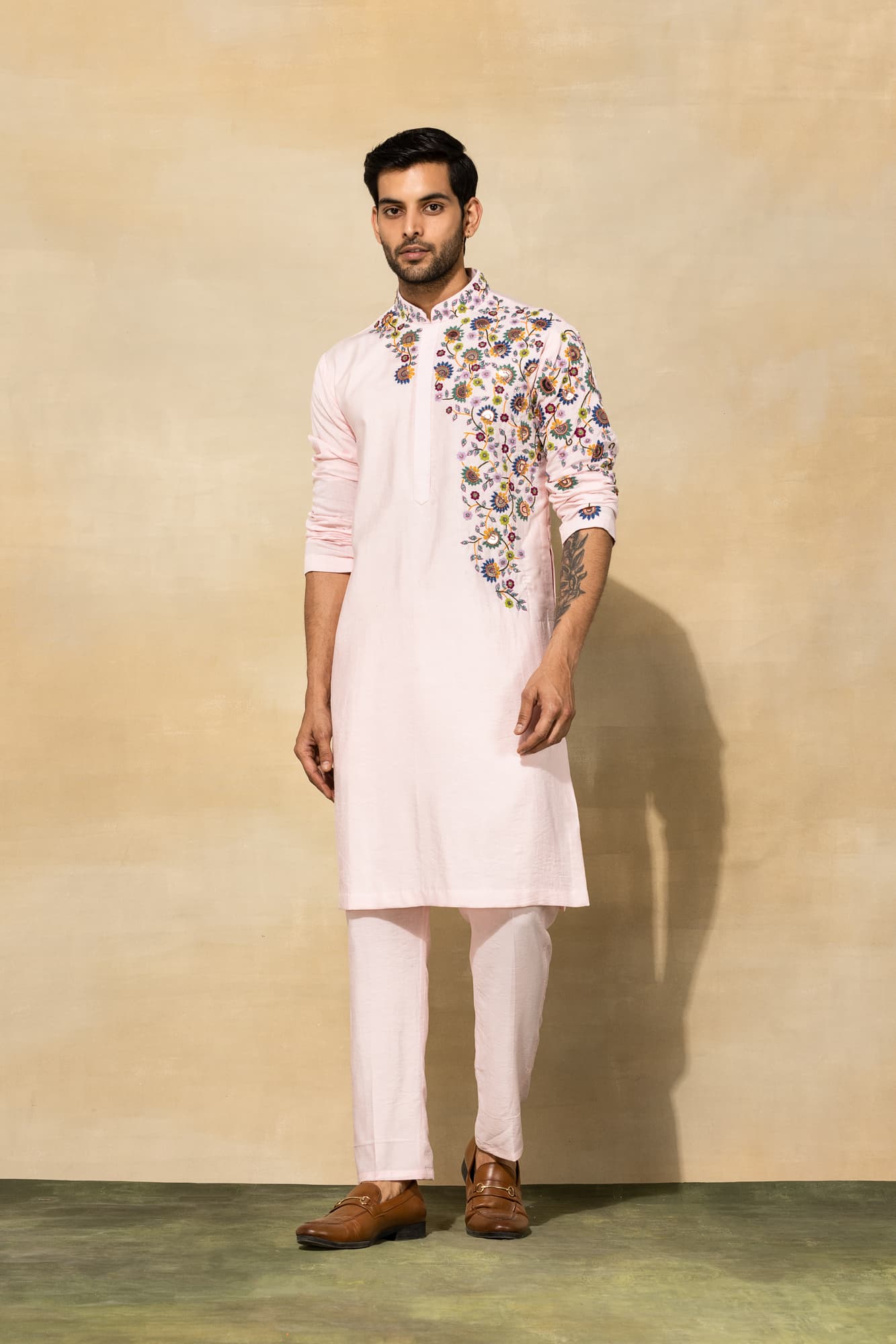 Men wearing pink Kurta