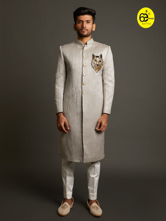 Men wearing grey sherwani