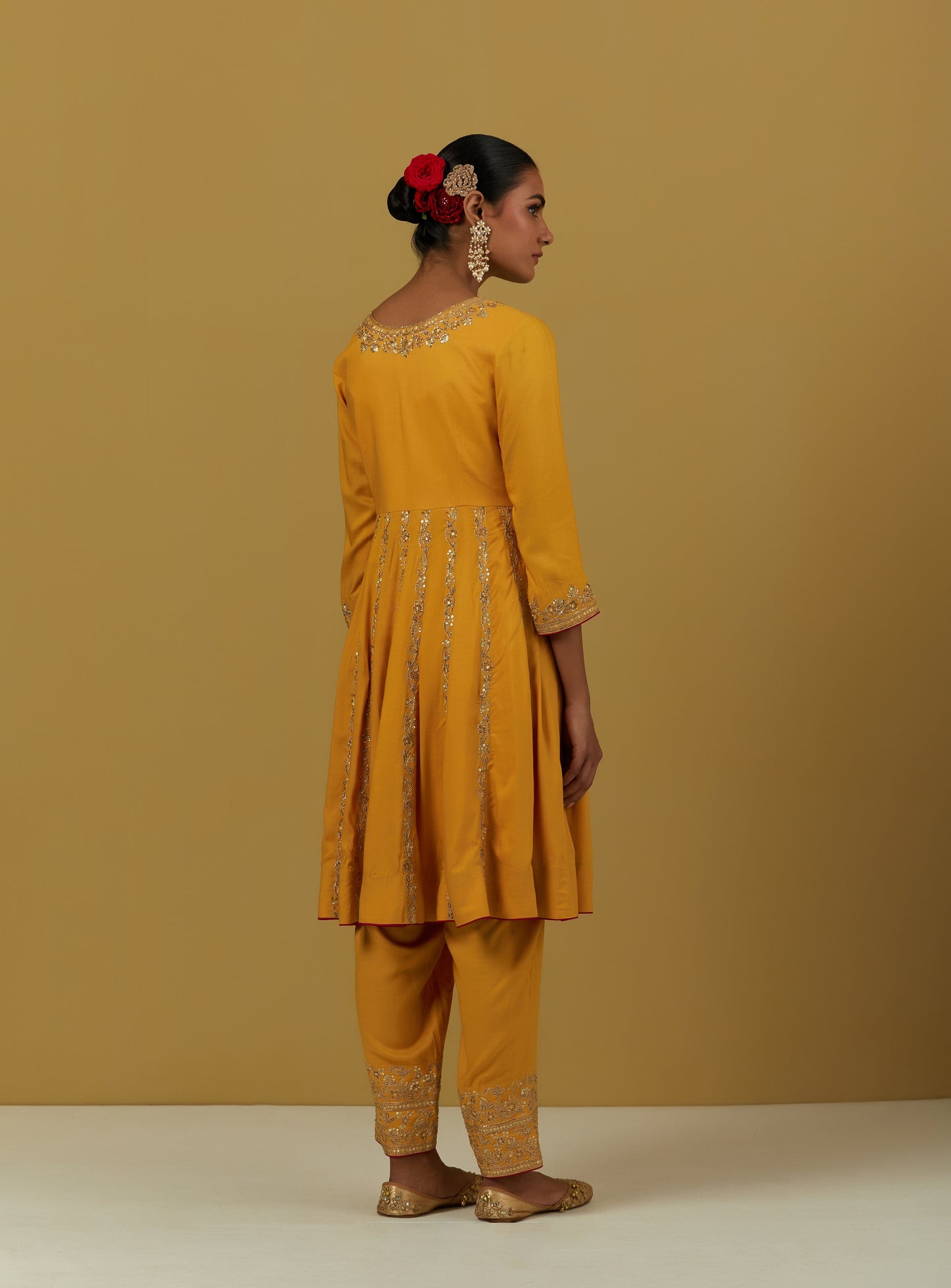 Womens MTO Indijay Yellow Cotton Kurta