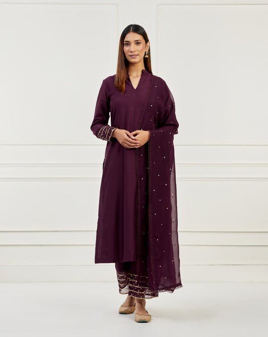 Women Wearing Purple Dupatta.